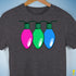 Polysexual Pride Christmas Lights Premium Unisex T-Shirt - Dark Grey Heather